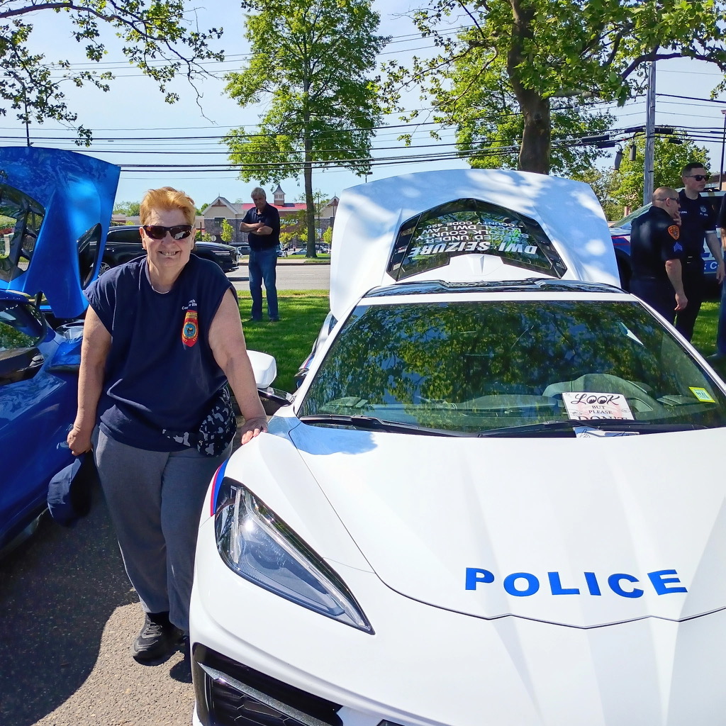 Sharon Burwin at the Suffolk County Police Department Car Show
